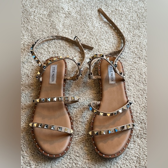 Steve Madden | Shoes | Steve Madden Nude Spiked Sandals | Poshmark